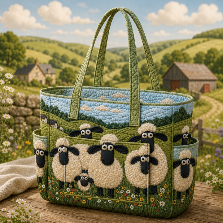 Guat Hoon | Quilted Tote Bag with Dreamy Sheep