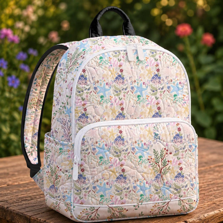 Quilted Pastel Ocean Starfish Backpack