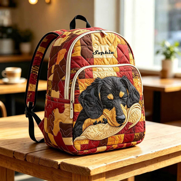 Custom Quilted Wiener Dog Backpack