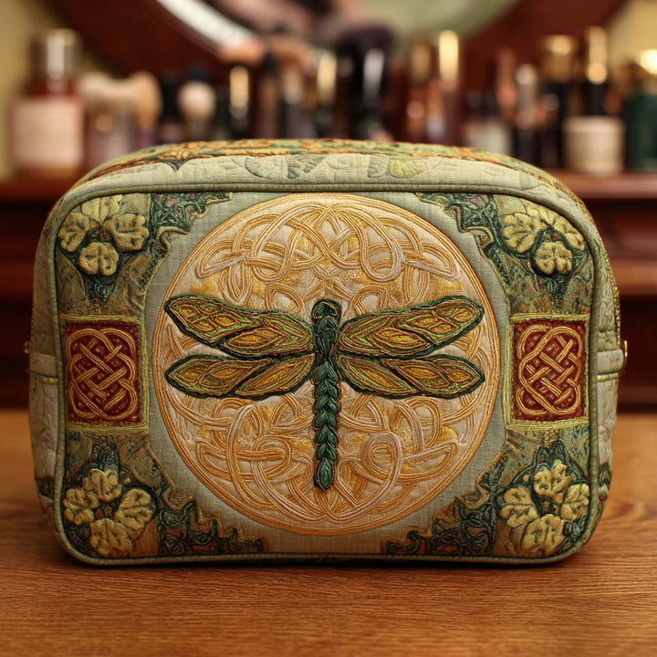 Dragonfly Muse Quilted Cosmetic Bag