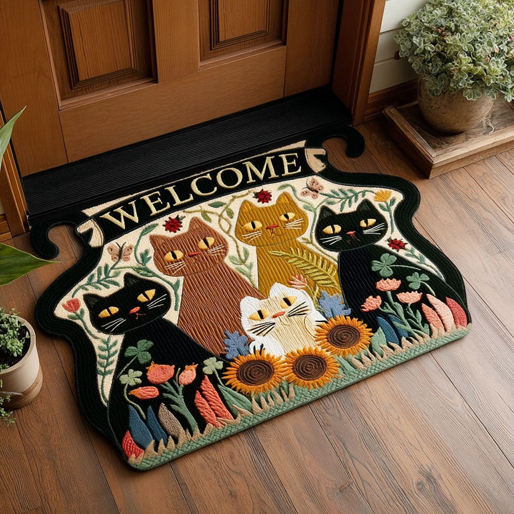 Personalized Cat-Shaped Doormat