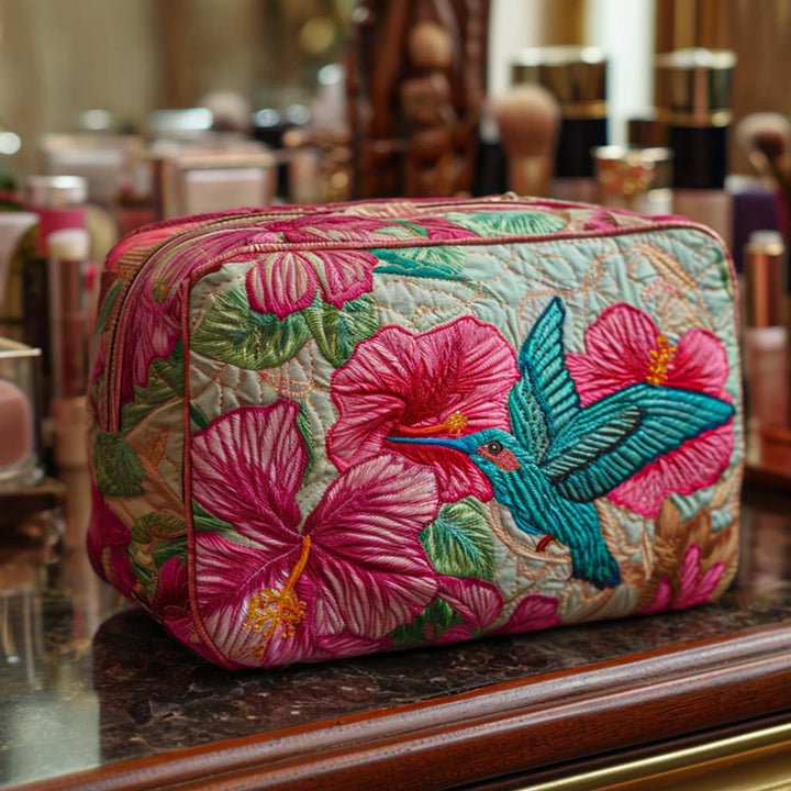 Quilted Makeup Bag - Flowers Delight Design