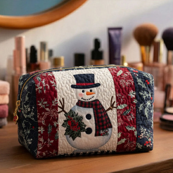 Frosty Cheer Quilted Cosmetic Bag