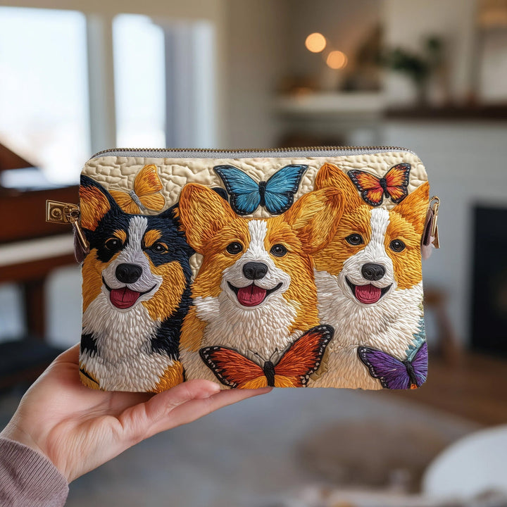 Adorable Corgi Quilted Pouch V3