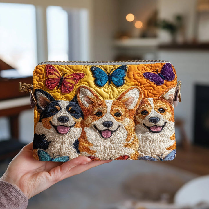 Adorable Corgi Quilted Pouch V2