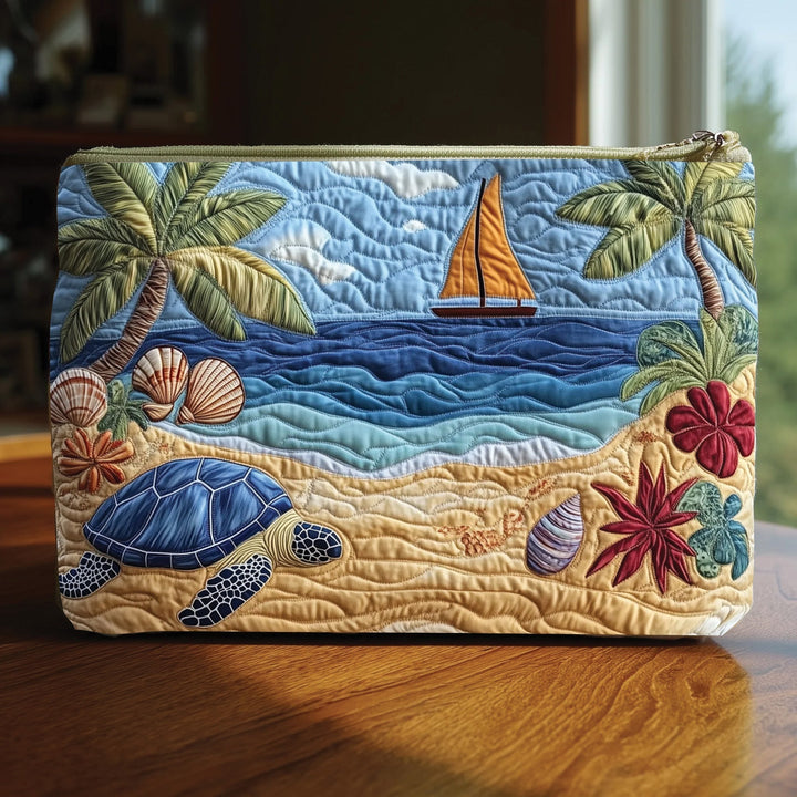 Tropical Beach Quilted Pouch V1