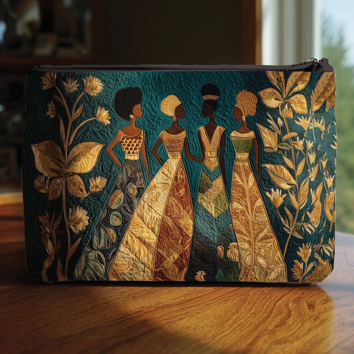 Golden Queen Quilted Pouch V1