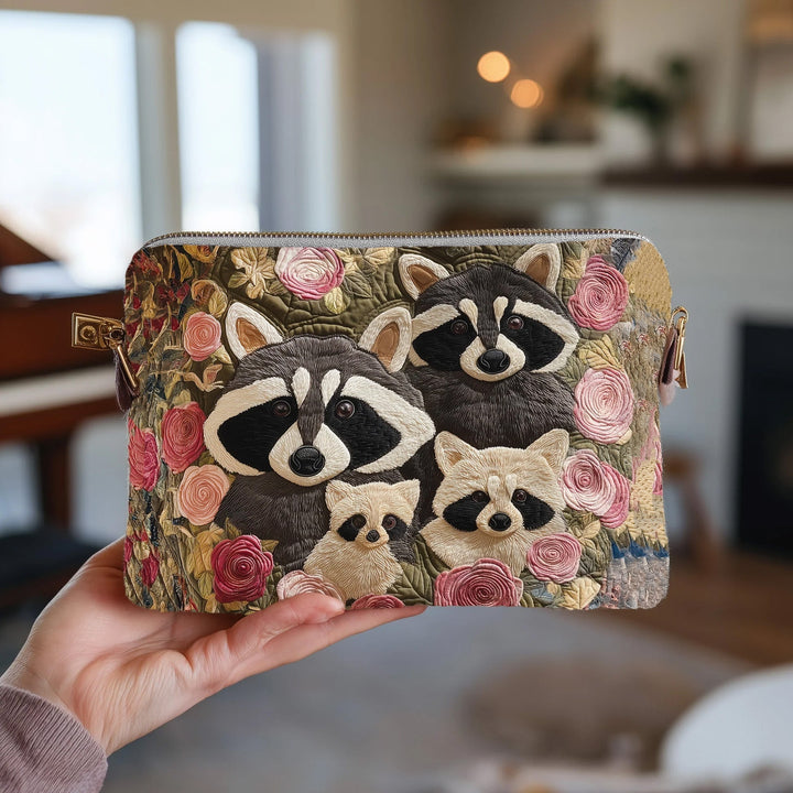 Raccoons Quilted Pouch