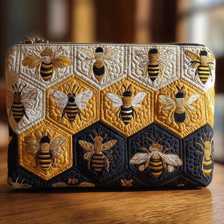 Bee Quilted Pouch V1