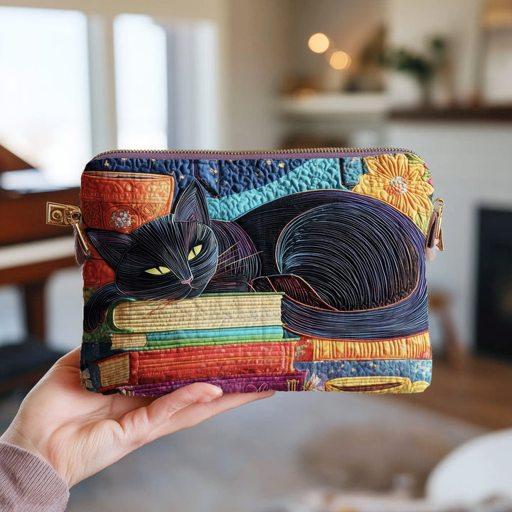 Sleeping Cat Quilted Pouch V1