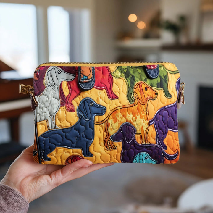 Sausage Dog Quilted Pouch