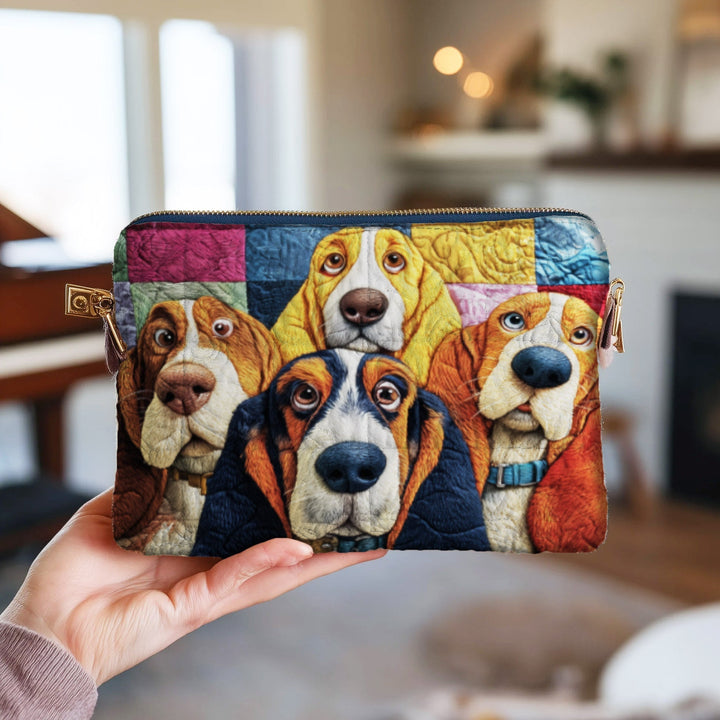 Basset Hound Quilted Pouch V1