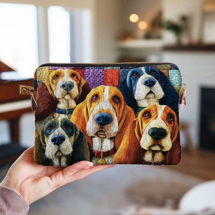 Basset Hound Quilted Pouch V2
