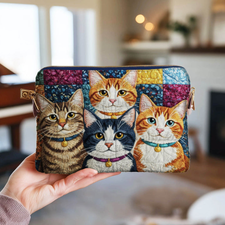 Playful Kittens Quilted Pouch