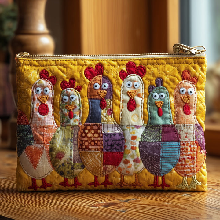 Funky Chicken Quilted Pouch V8