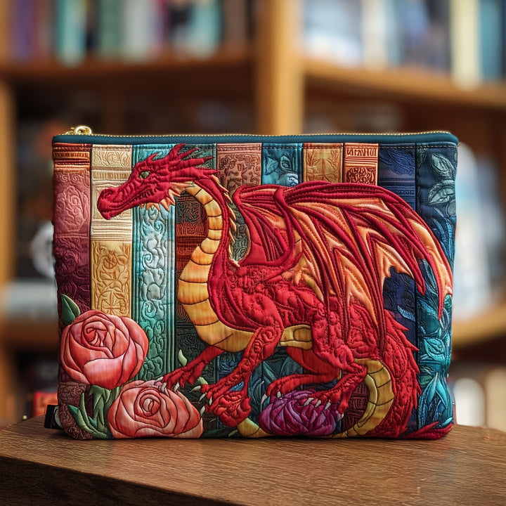 Literary Dragon Quilted Pouch V1