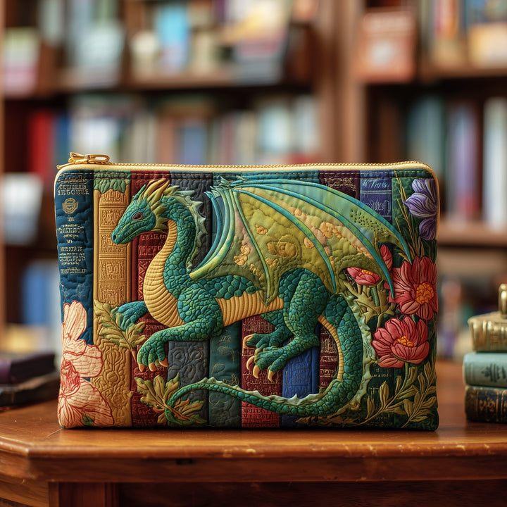 Literary Dragon Quilted Pouch V4