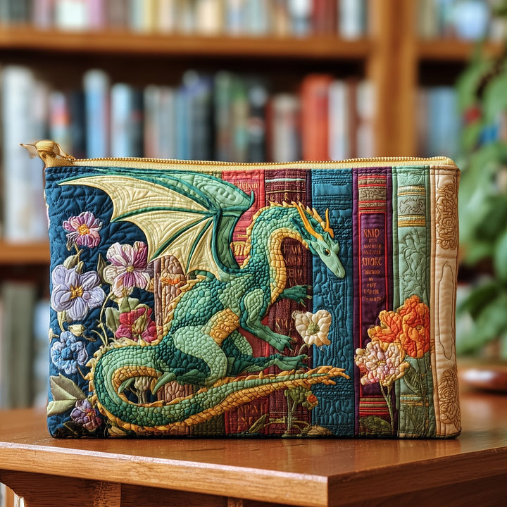 Literary Dragon Quilted Pouch V5