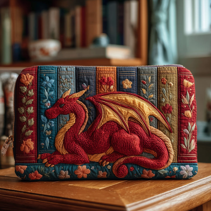 Bookish Dragon Quilted Pouch V2