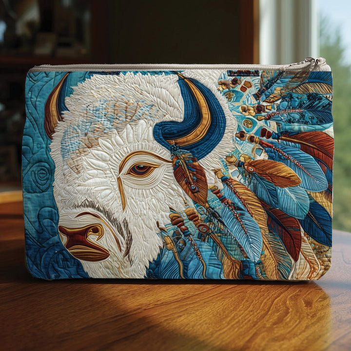 Majestic Bison Quilted Pouch V1