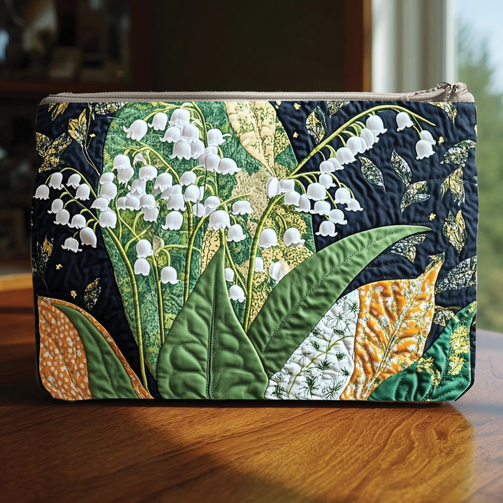 Lily of the Valley Quilted Pouch V1