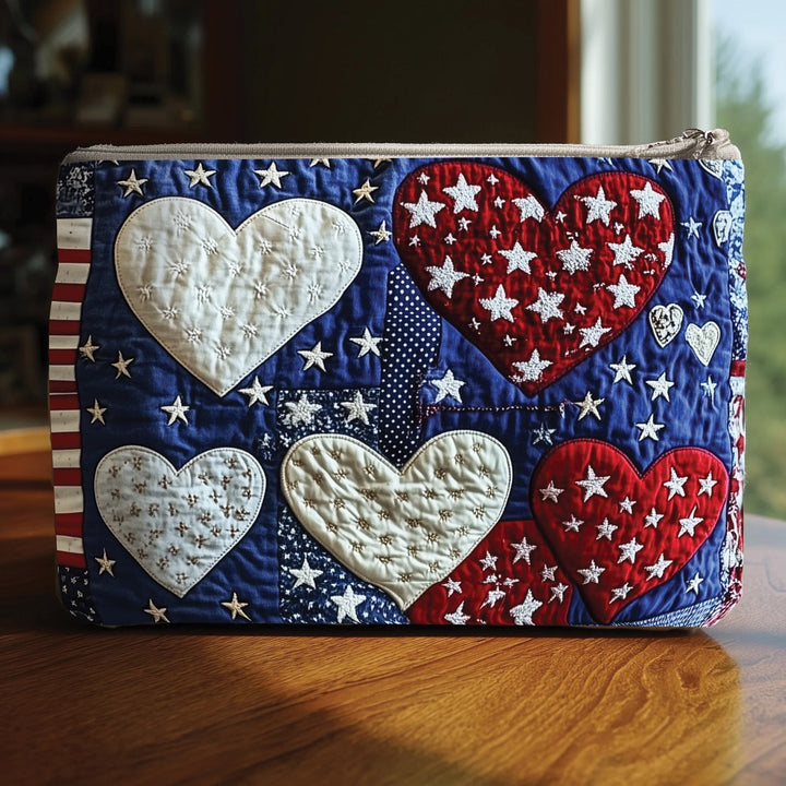 Heart of Freedom Quilted Pouch V1
