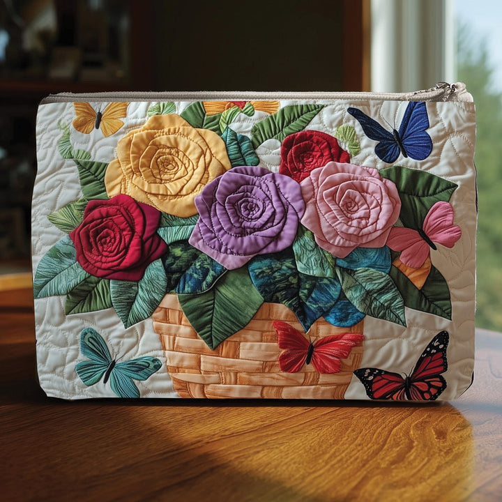 Blooming Rose Quilted Pouch V1