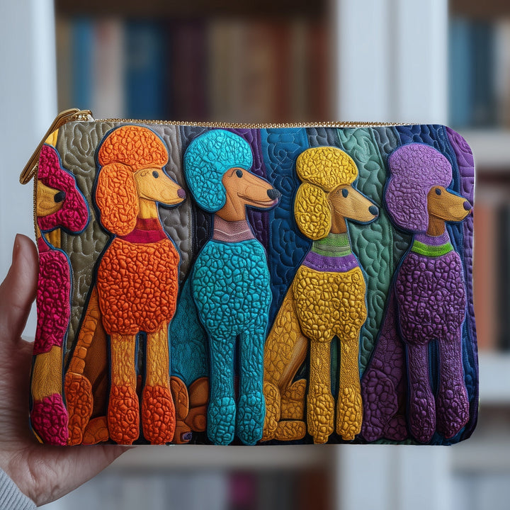 Whimsical Poodle Quilted Pouch