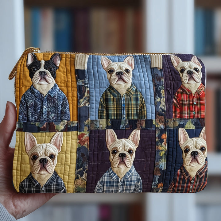 Bulldog Quilted Pouch