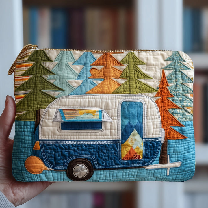 Camping Trailer Quilted Pouch