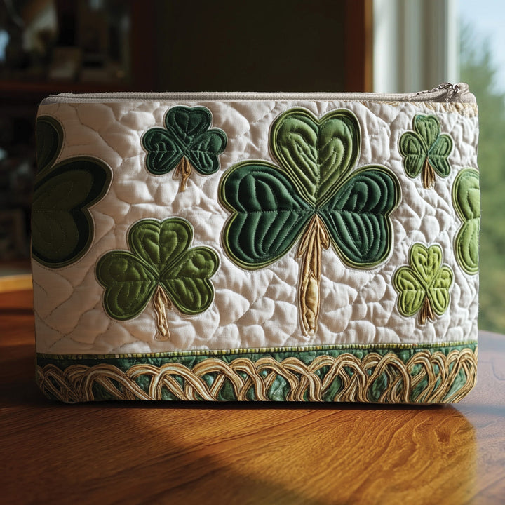 Irish Shamrock Quilted Pouch V1