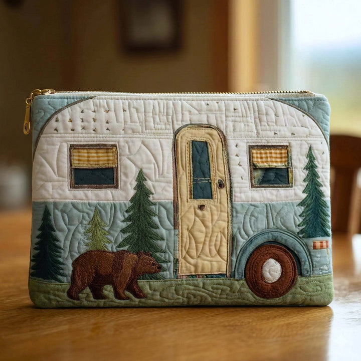 Vintage Camper Quilted Pouch V2