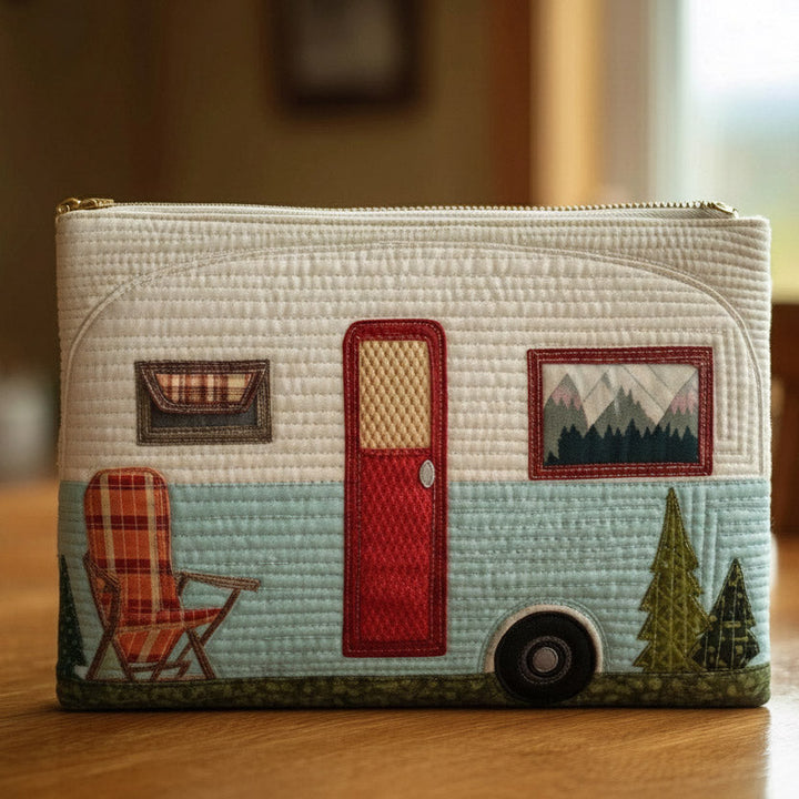 Vintage Camper Quilted Pouch V1