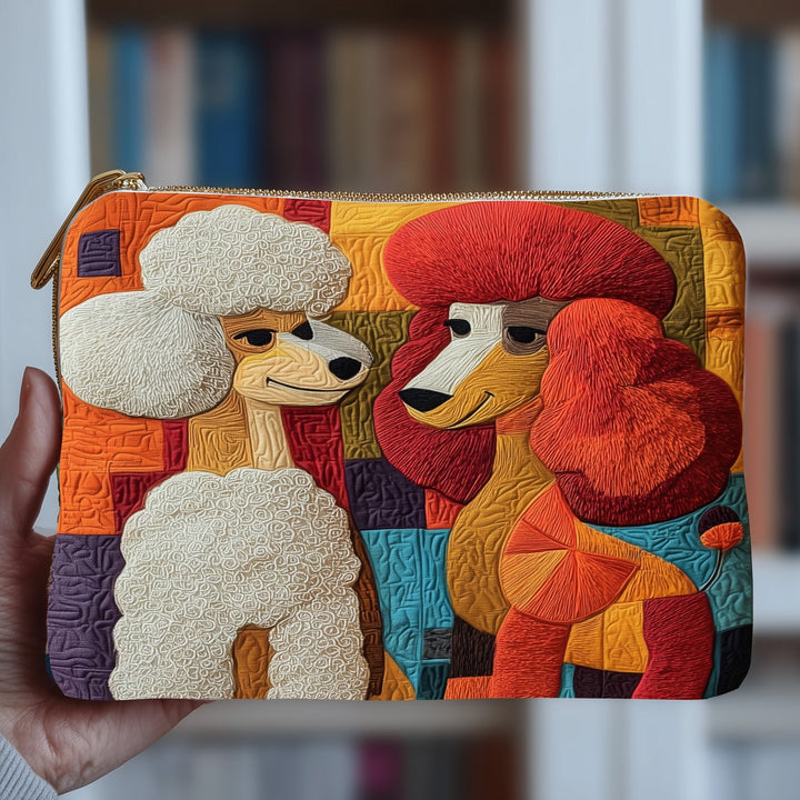 Poodle Couple Quilted Pouch
