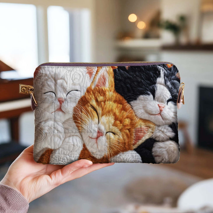 Adorable Cat Quilted Pouch
