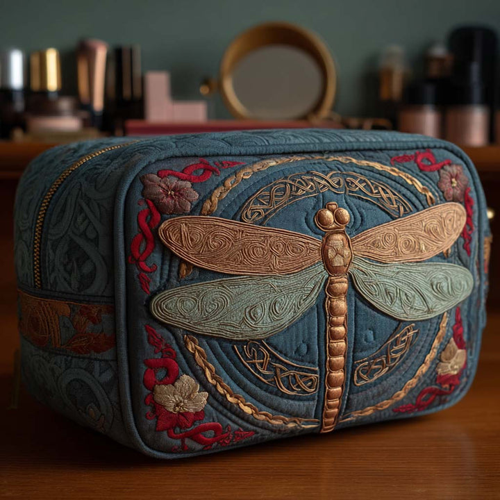 Garden Whisper Quilted Cosmetic Pouch