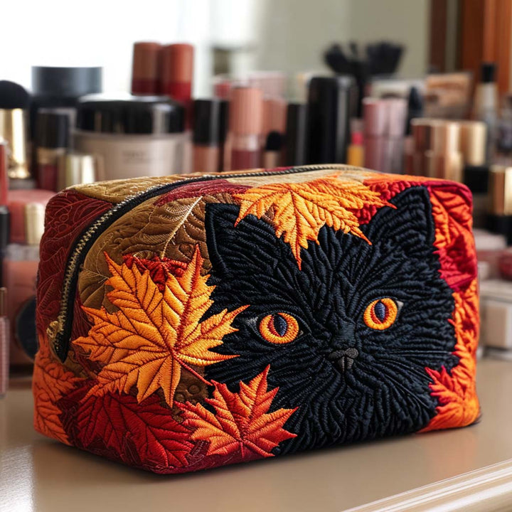 Joyful Kitten Quilted Cosmetic Bag