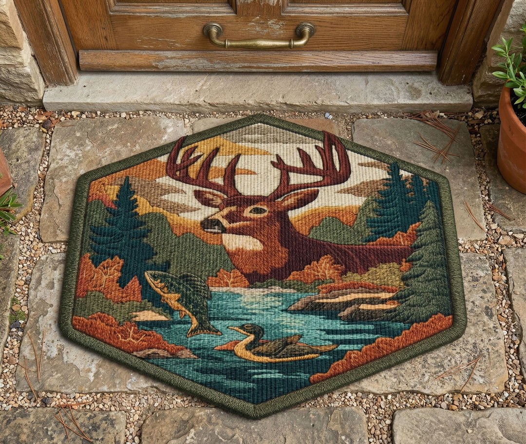 Custom Shaped Doormat - Mountain Catch Design
