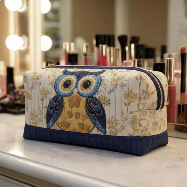 Mystic Feathers Quilted Cosmetic Bag