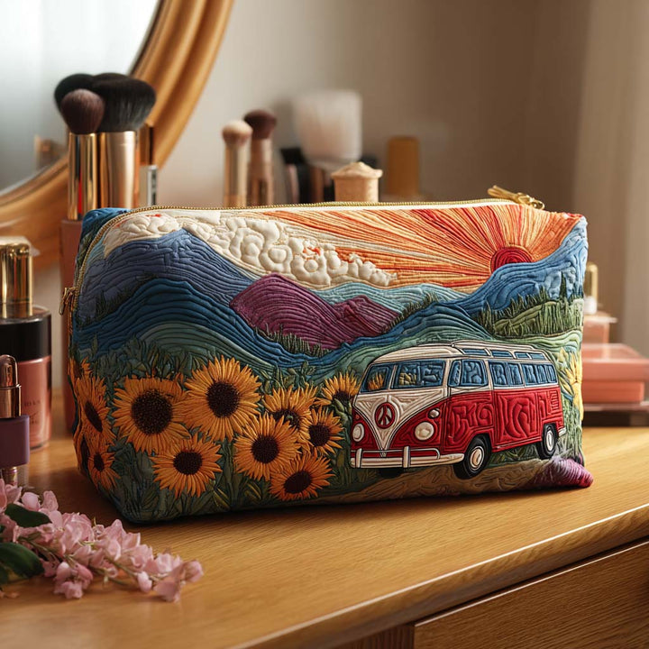 Nature-Inspired Quilted Cosmetic Bag - Travel Design