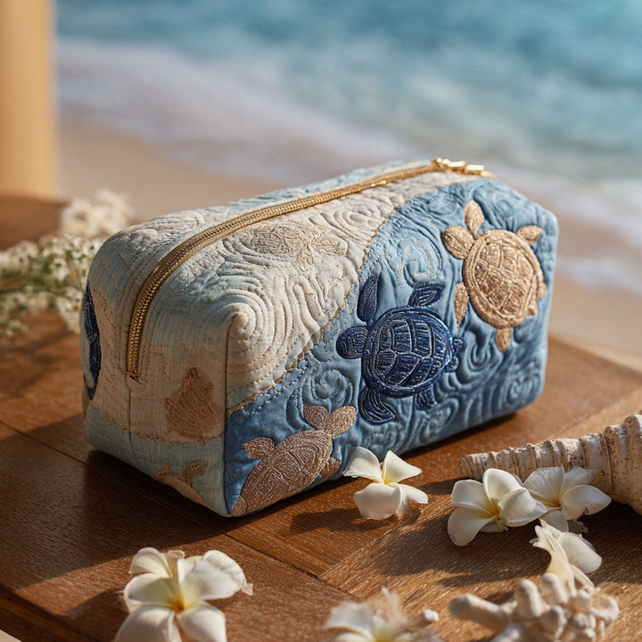 Sea Turtle Quilted Cosmetic Bag
