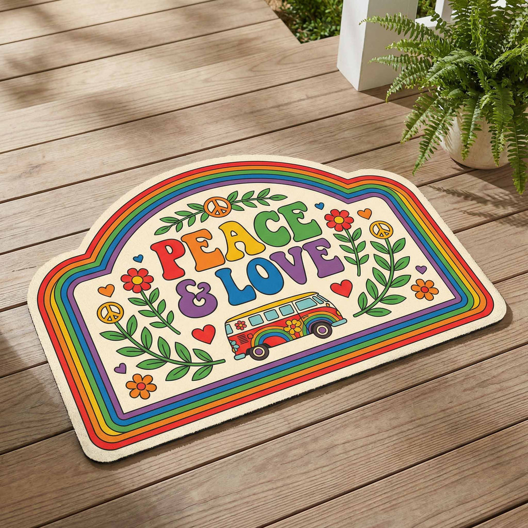 Custom Shaped Doormat - Peace Garden Design