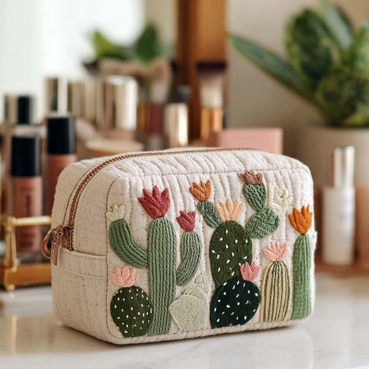 Quilted Makeup Bag - Prickly Love Design