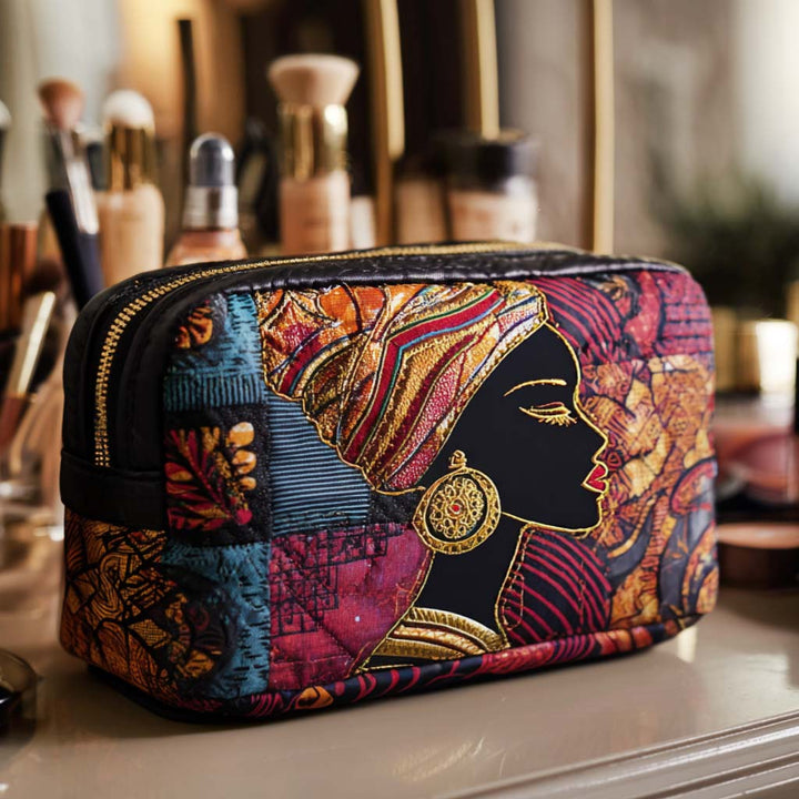 Radiant Pattern Quilted Cosmetic Bag