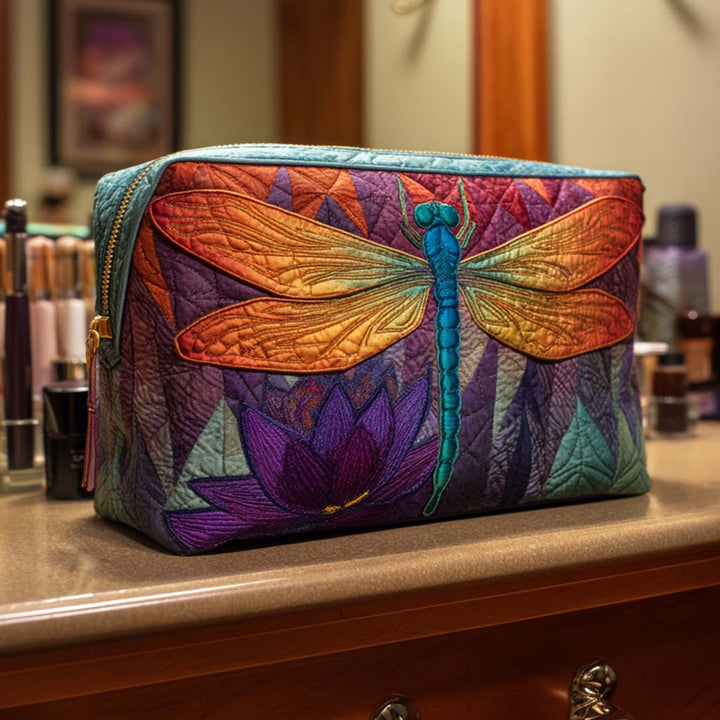 Quilted Makeup Bag - Sparkling Stream Design