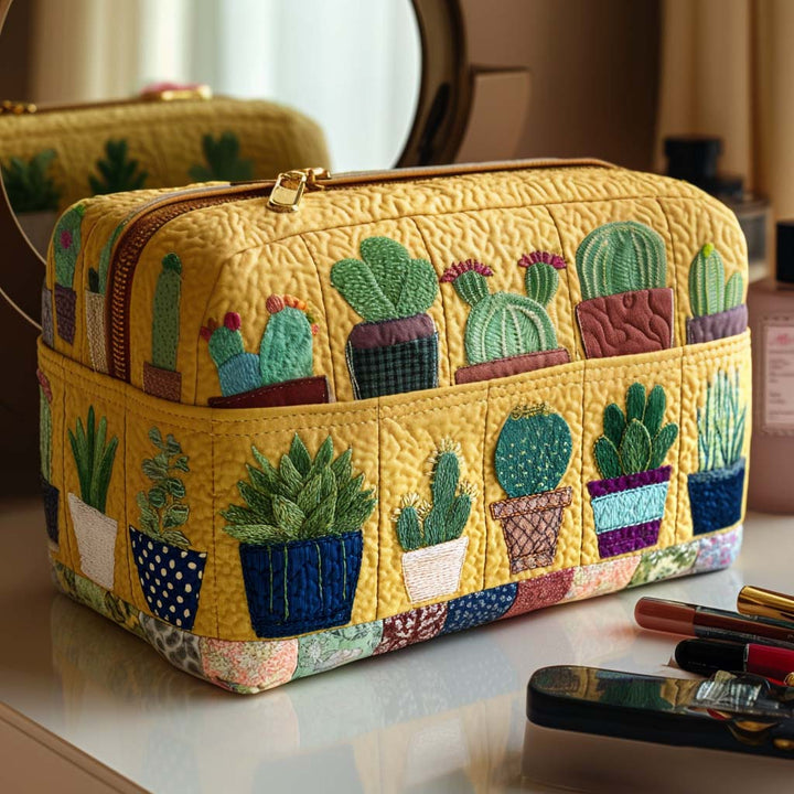 Sun-Kissed Quilted Makeup Bag