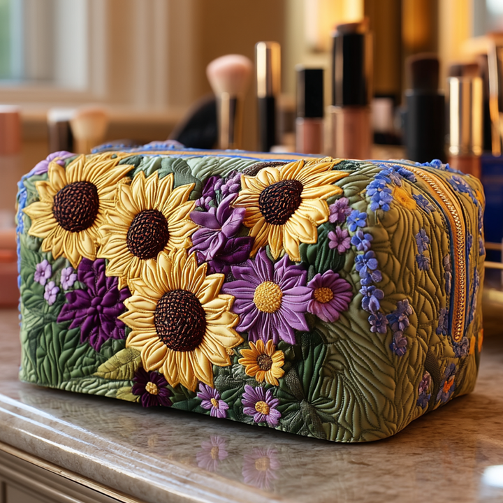 Sunshine Field Quilted Cosmetic Bag