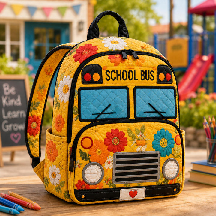 Quilted Yellow School Bus Backpack