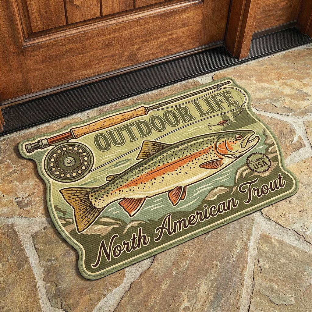 Custom-Shaped Trout Heritage Doormat