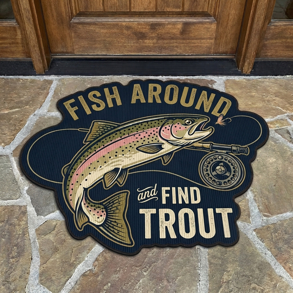 Custom-Shaped Trout Hunt Doormat